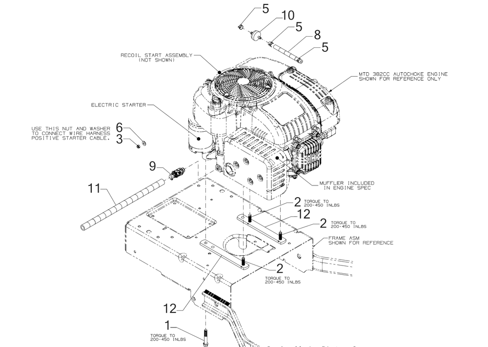 Engine Accessories Diagram and Parts List for CC800 (12AE76M8010)(2019) Cub Cadet Lawn Mower